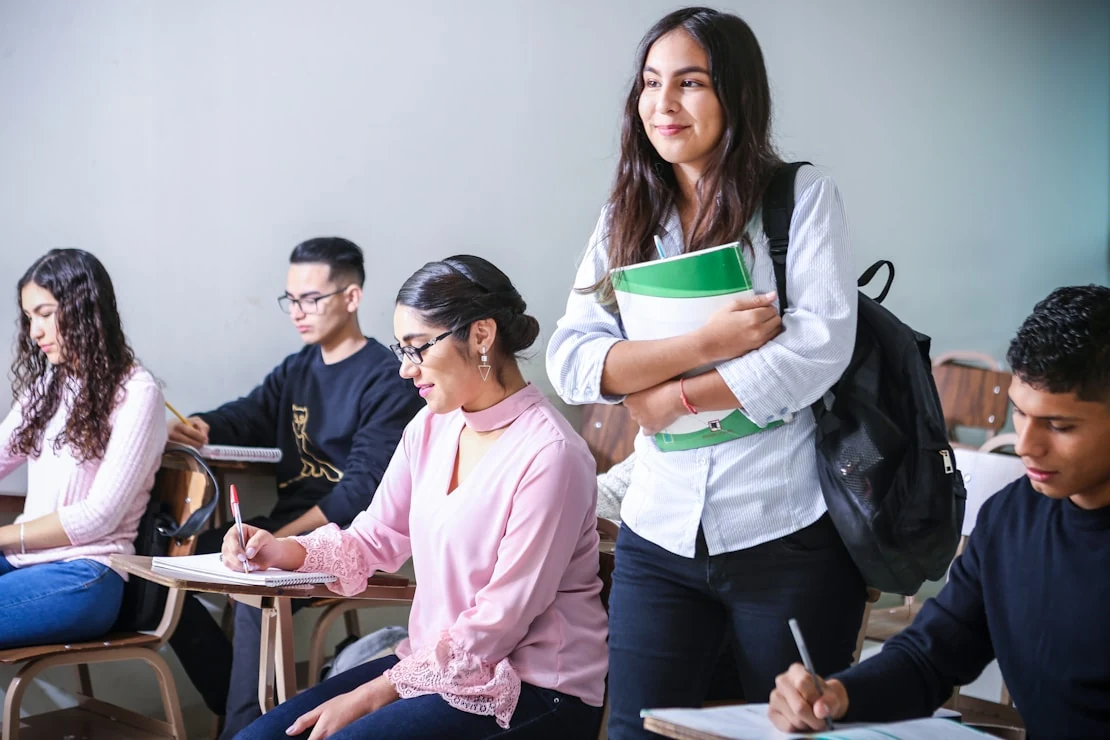 Students learning together in a classroom